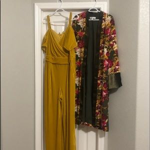 New York and Company Velour Jumpsuit/ Kimono